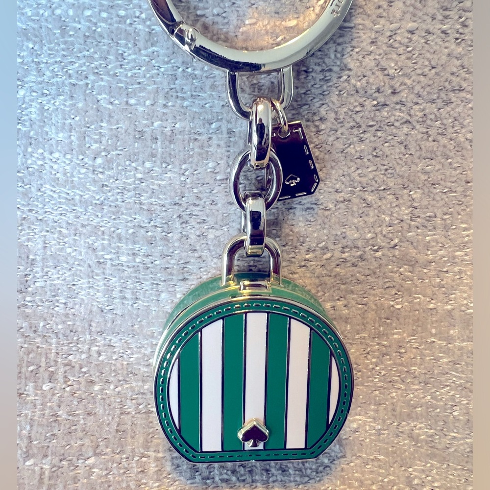 Kate Spade Canteen Keychain backpack Purse charm Opens!